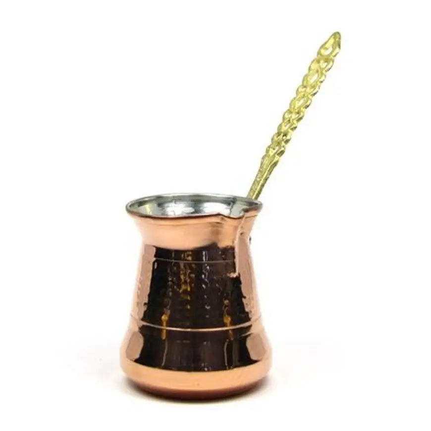 Turkish coffee pot Cezve  brass handle coffee tool Hot Sale Turkish Copper Milk Tea Coffee Cup Pot Warmer with Long Handle