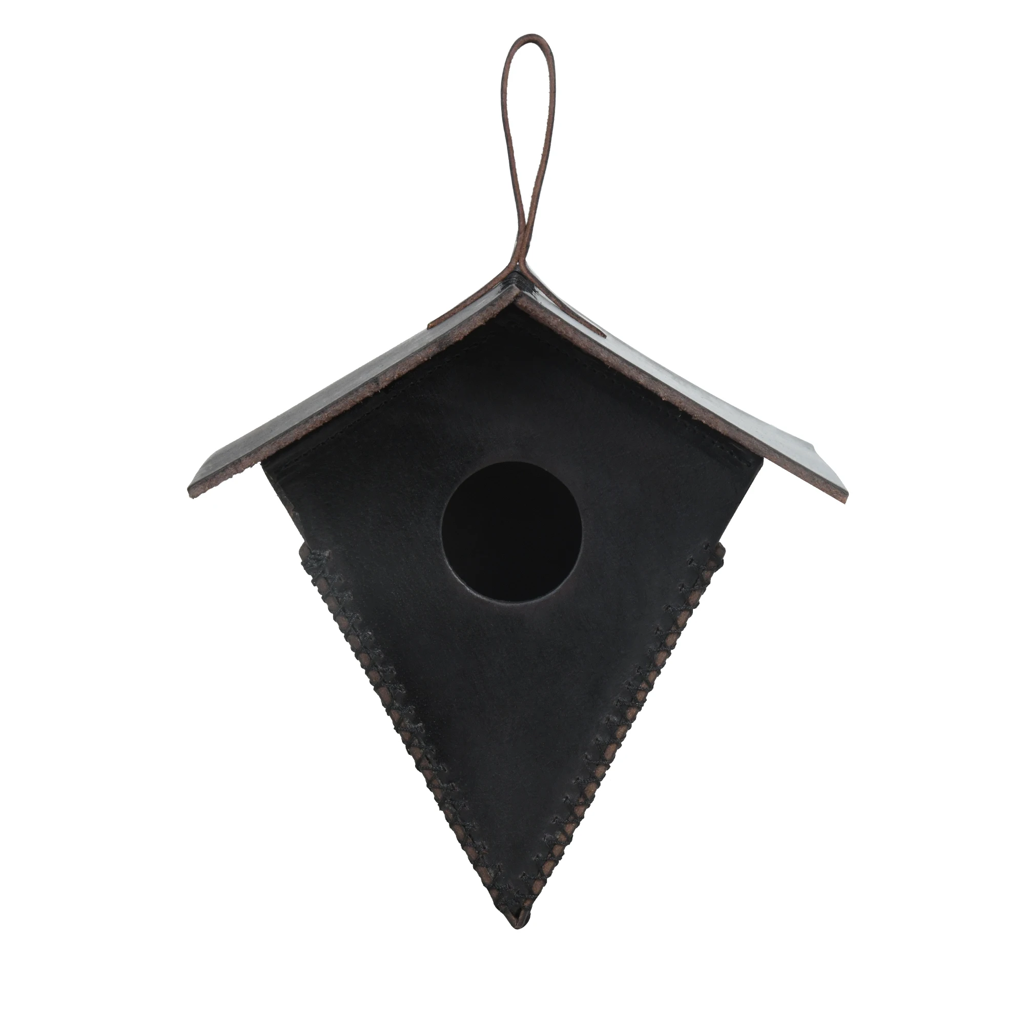 GENUINE LEATHER HIDE MATERIAL BIRD HOUSE INDOOR OUTDOOR HANGING MULTIPURPOSE LALTERN SHAPE BIRD SHELTER HOUSE