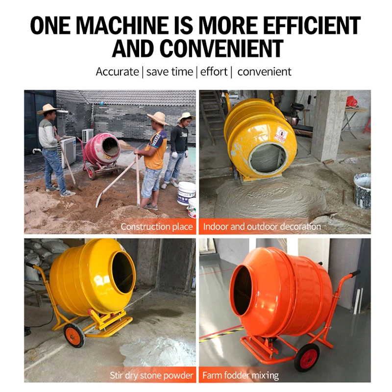 Cheap Professional Small Cement Mixer Mini Portable 350L Mobile Electric Gasoline Diesel Concrete Mixer Price