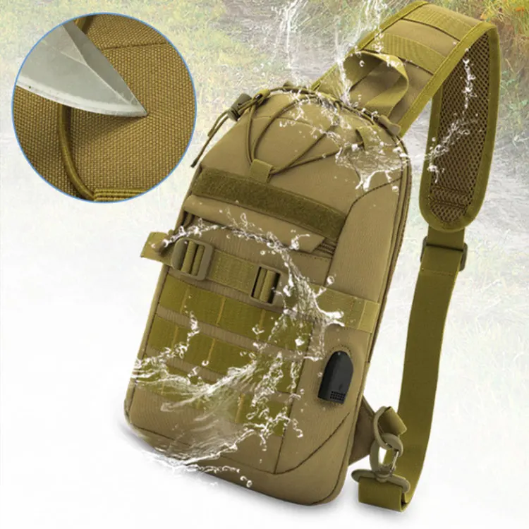 AYPPRO Large Capacity Chest Bag Casual Male Sling Rucksack Backpack Waterproof USB Charging Shoulder Crossbody Bag Outdoor