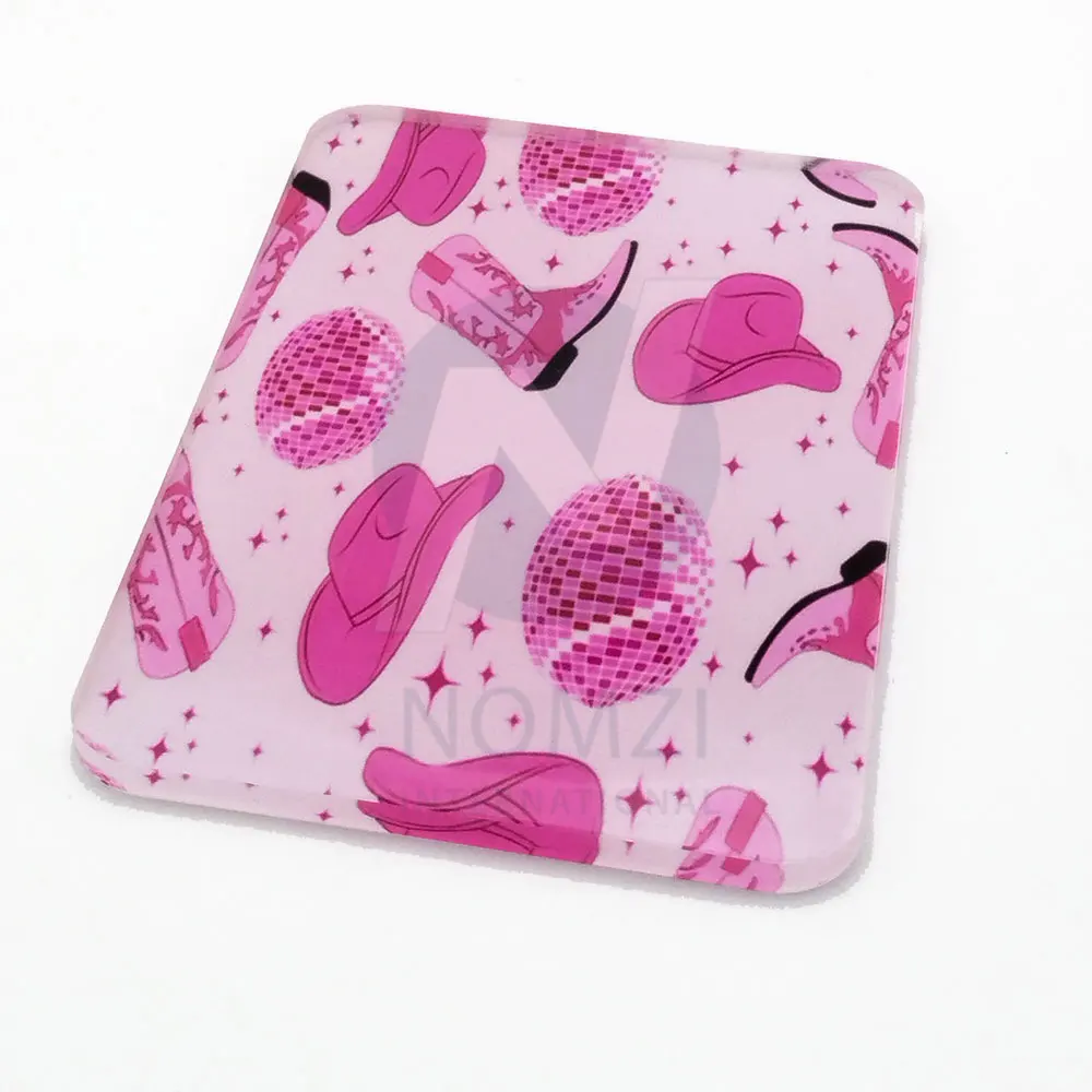 New Wholesale Private Label Glass Trays Custom Shape Cowboy Shoes Hat Lash Tile Trays For Eyelash Extension Holder Pallet Trays