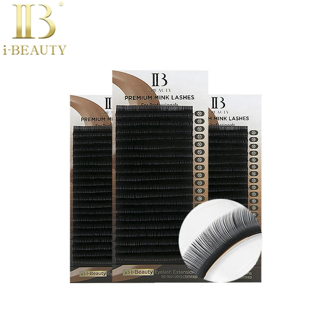 i-BEAUTY Eyelash Extension - ib Premium Mink lashes South Korea Hand Made Natural Long PBT top