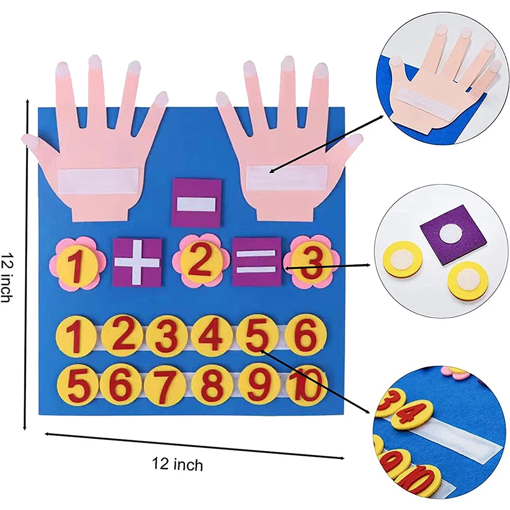 preschool math teaching aids Children Early Education Toys Felt Board Finger Numbers Counting Toy