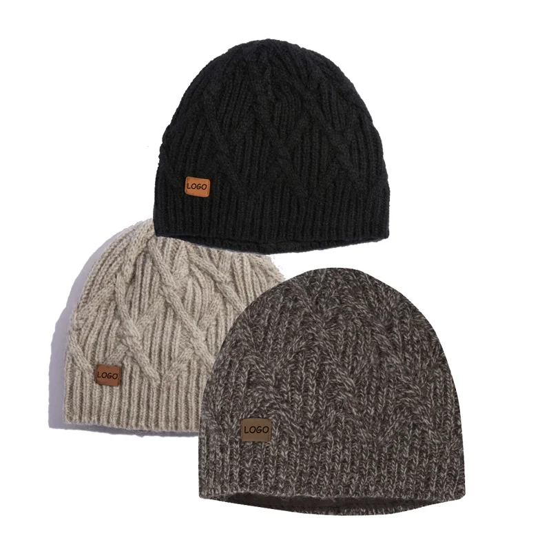 New High Quality Custom Designer Luxury Beanie Hats New Winter Collection With Argyle Pattern Knit Wholesale Custom Beanie Hats