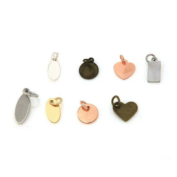 Wholesale cheap bulk brand name custom metal jewelry tags for bracelets