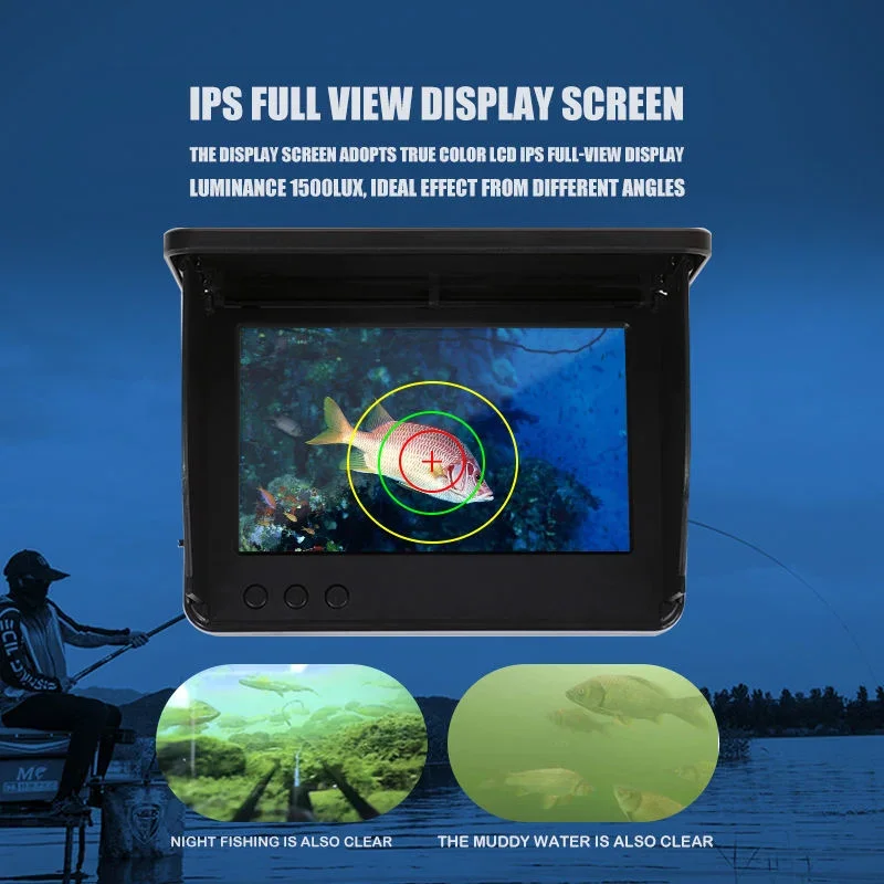 Winter Fish Fidner Underwater Fishing Camera 4.3 Inch IP68 Waterproof 15M 30M 50M For Ice/Sea/River Fishing