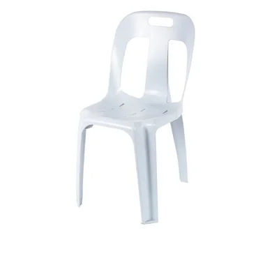 Однотонная и Высококачественная Белая Штабелируемая мебель для дома и улицы, пластиковый стул для ресторана Mamak без рук