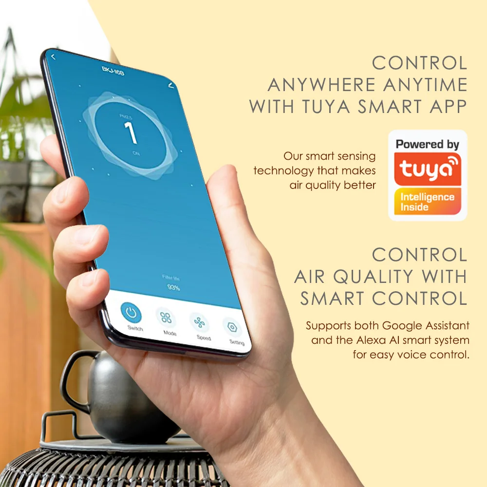 [ BION ] Air Purifier Model A100 Breath Fresh Air HEPA Filter Air Cleaner Anti Odor Anti Bacteria App control CADR Value: 208 m3