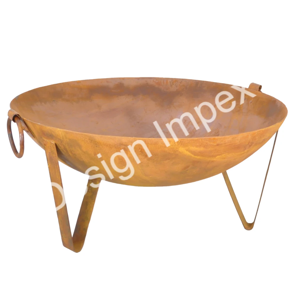 Selling at Low Price Outdoor Cooking Kadai With Stand Factory Good Quality Metal Garden Fire Pit Base Three Legs