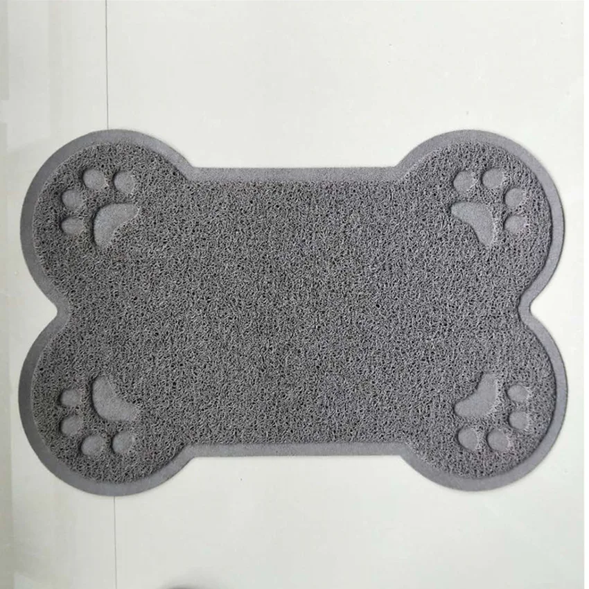 Fish/Bone-shaped waterproof non-slip cat litter box mat pet pad pet cleaning supplies PVC cat toilet mat