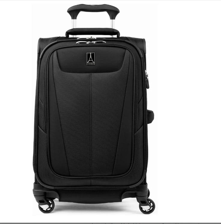 Softside Expandable Carry on Luggage with 4 Spinner Wheels, Lightweight Suitcase, Men and Women, Black, Carry On