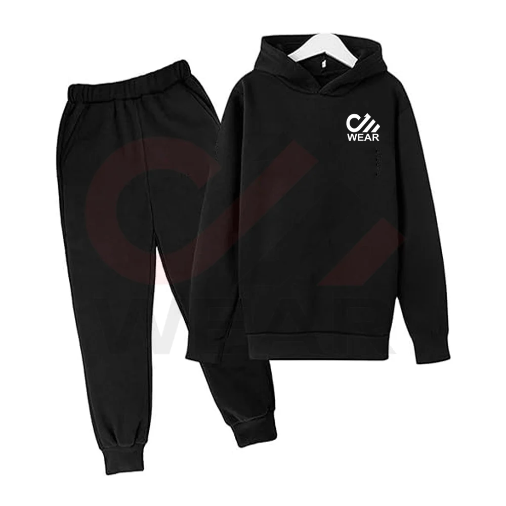 Оптовая продажа худи для мальчиков спортивный костюм топ и штаны бега комплект одежды девочек От 3 до 14 лет доступный во всех цветах