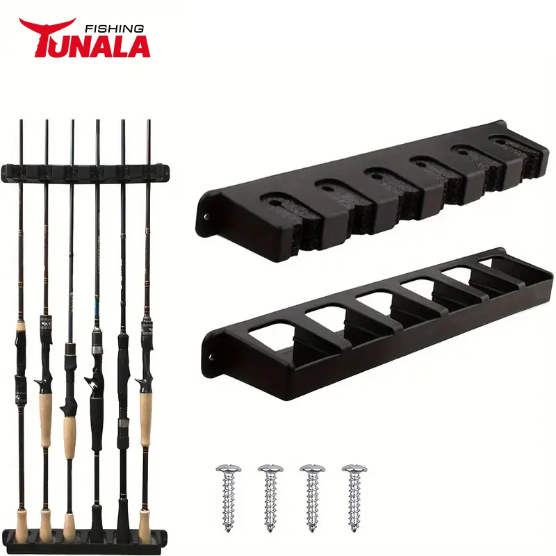 Hot Sale Fishing Tools Accessories Wall Mounted Fishing Rod Rack Fishing Pole Organizer 6 Rod Storage Racks