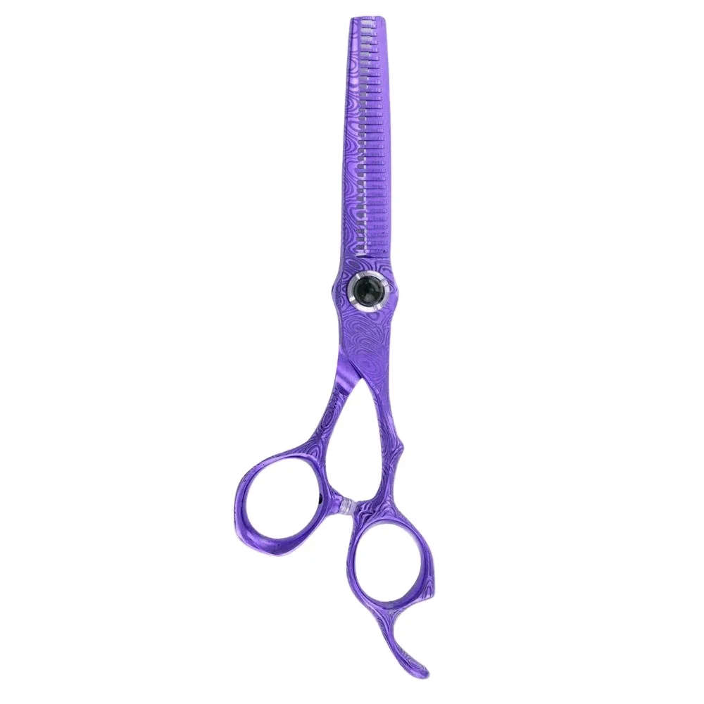 Professional Double Edge Thinning Scissor Barbers Scissor Stainless Steel Hair cutting scissors with ergonomic thumb ring