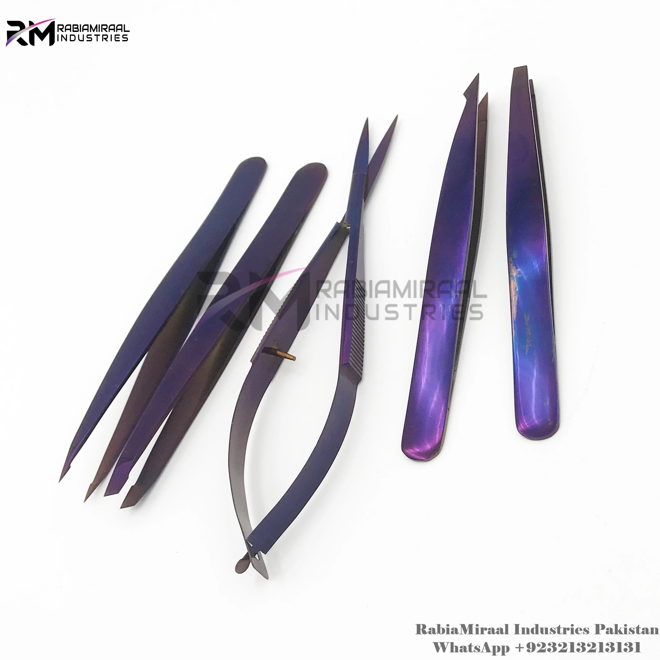 Hot Selling Purple Plasma Eyebrow Tweezers Set Stainless Steel Customized Packaging New Style Lash Tweezer Demanded Style