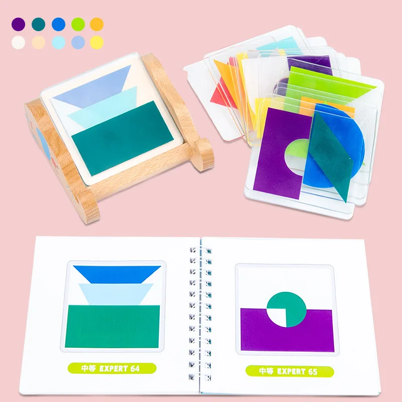 Wooden Logical Thinking Shape Pairing Tangram Figure Shadow Education Table Board Game Juguetes Para Los Ninos for Kids Boy Girl
