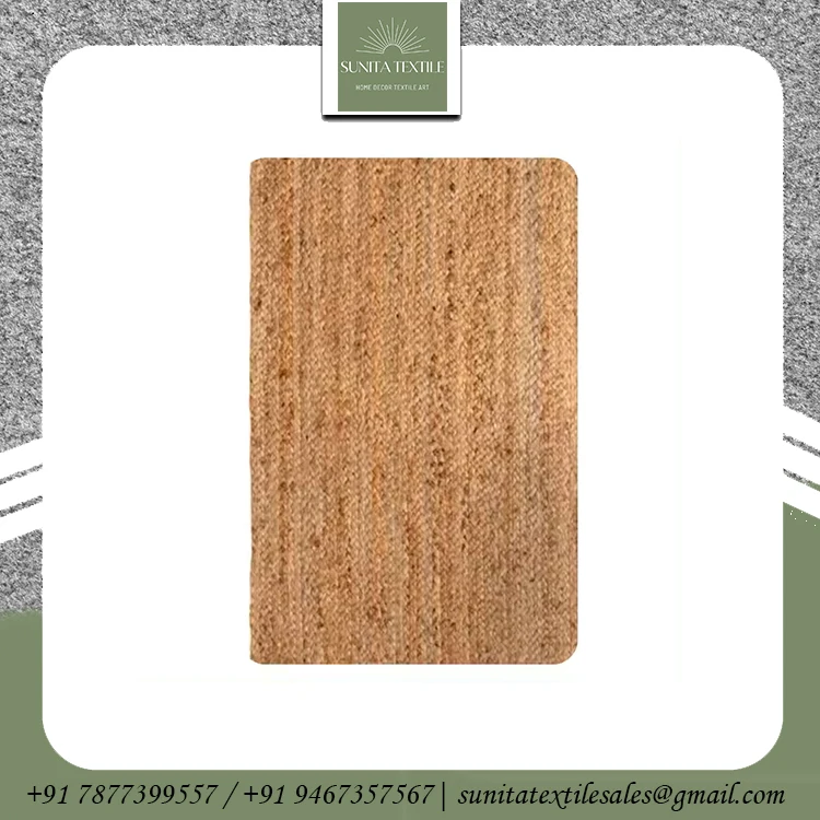 2024 New Design Outdoor Jute Rugs Eco Friendly Custom Size Handmade Embroidered Prayer Jute Floor Rug And Carpet For Sale