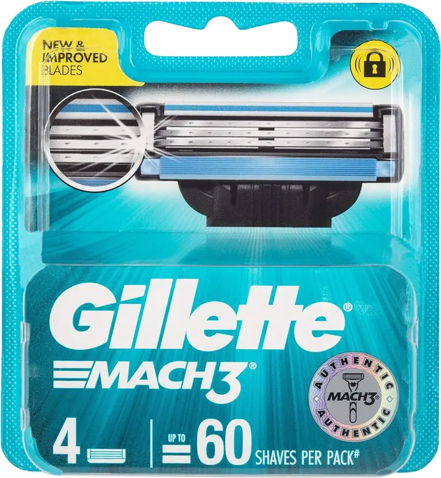 Gillette Mach3 Refill Cartridges, 4 Count