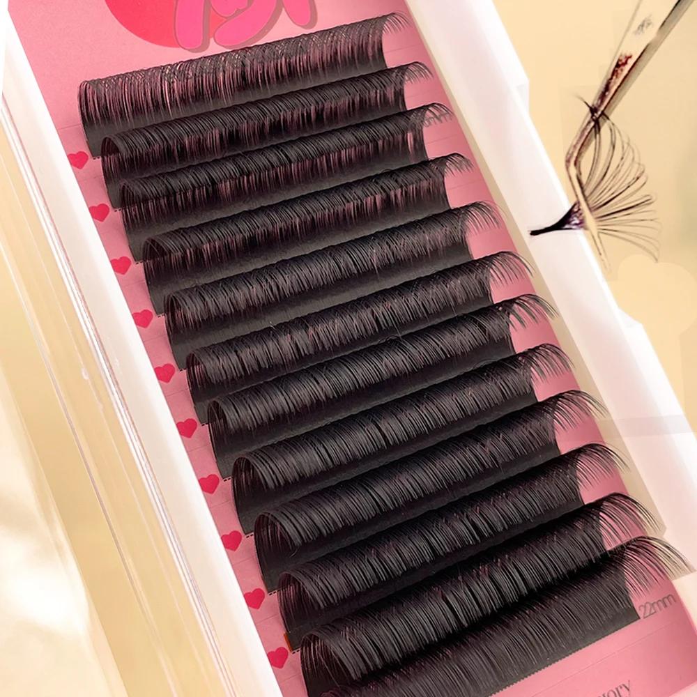 Natural Matte Black Lash Tray Mink Cashmere Soft Classic Volume Eyelash Extension Korean Pbt Silk Individual Eyelash Extension