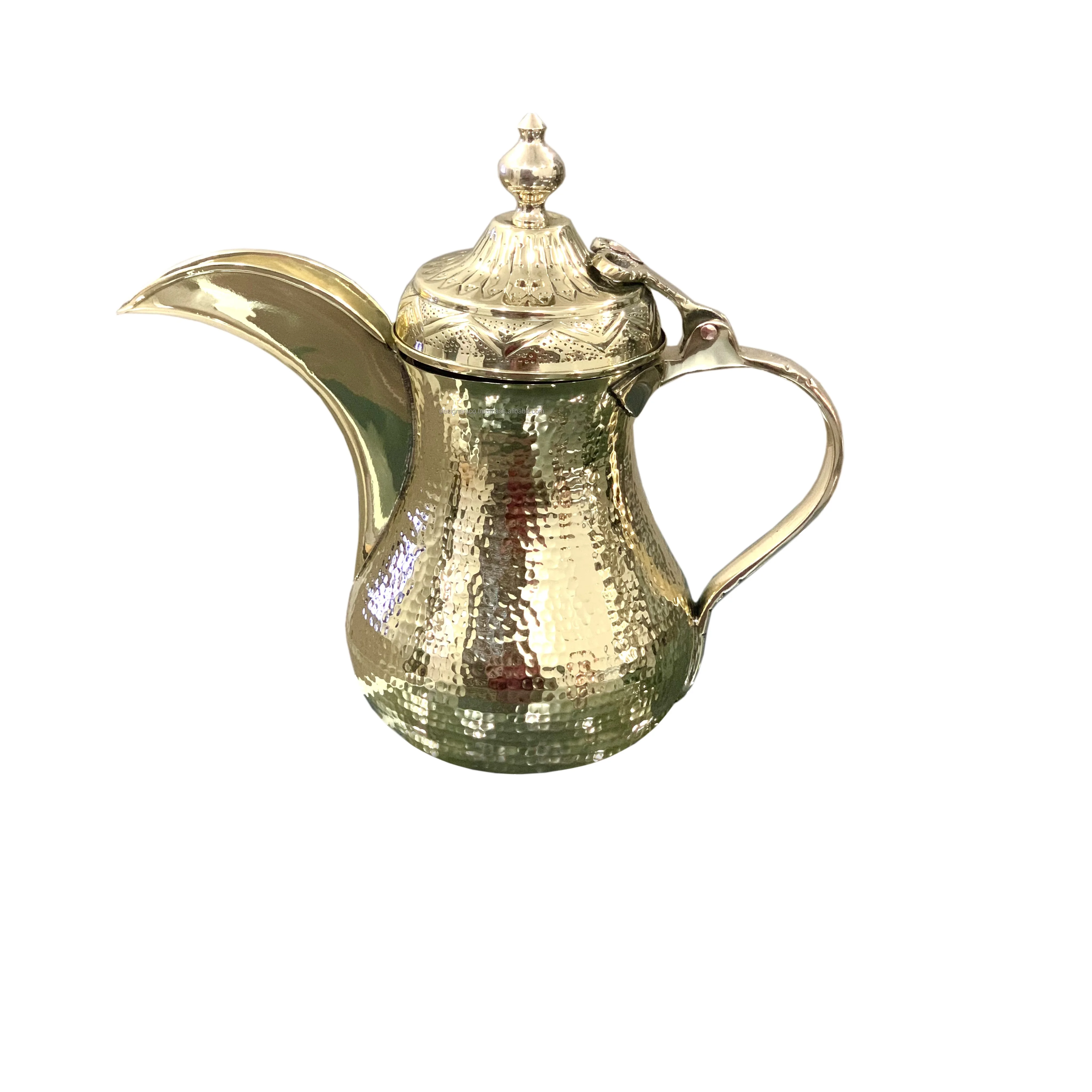 Customized Arabic Coffee Dallah  Pot Cawa Cups Base Sets Long Spout Dallah Tea Pot Brass Metal Coffee Tea Pot Dallah