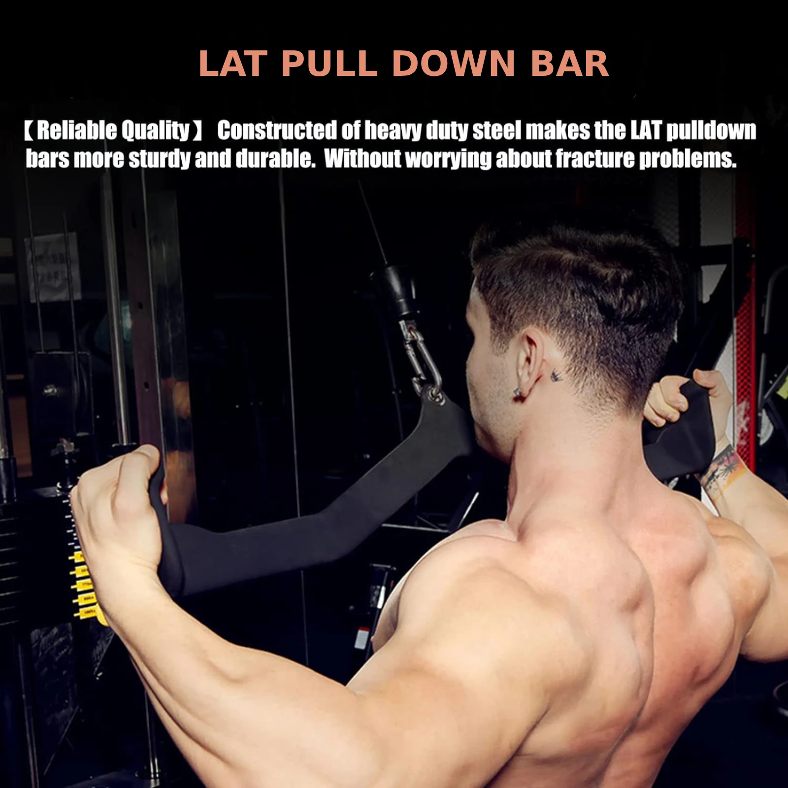 lat pull down bars v bar T bar attachments gym equipment attachments Set Back Strength Training Handle Grips for Cable Machine