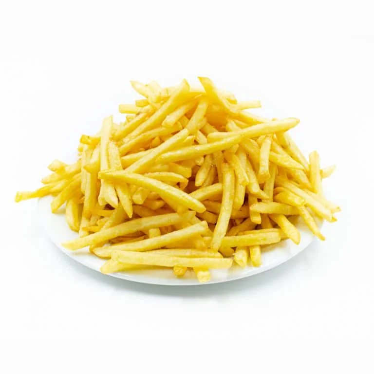Golden brown IQF Frozen French fries made from best potatoes used by fast food chains multiplexes and burger offer free sample