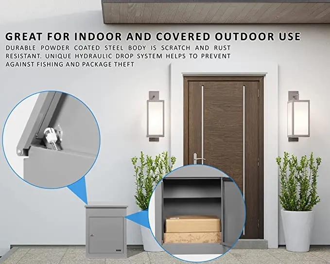 OEM Parcel Package Mailbox Outdoor Smart American Modern Secure Large Lockable ODM Wall Mounted Stainless Steel Metal OEM ODM