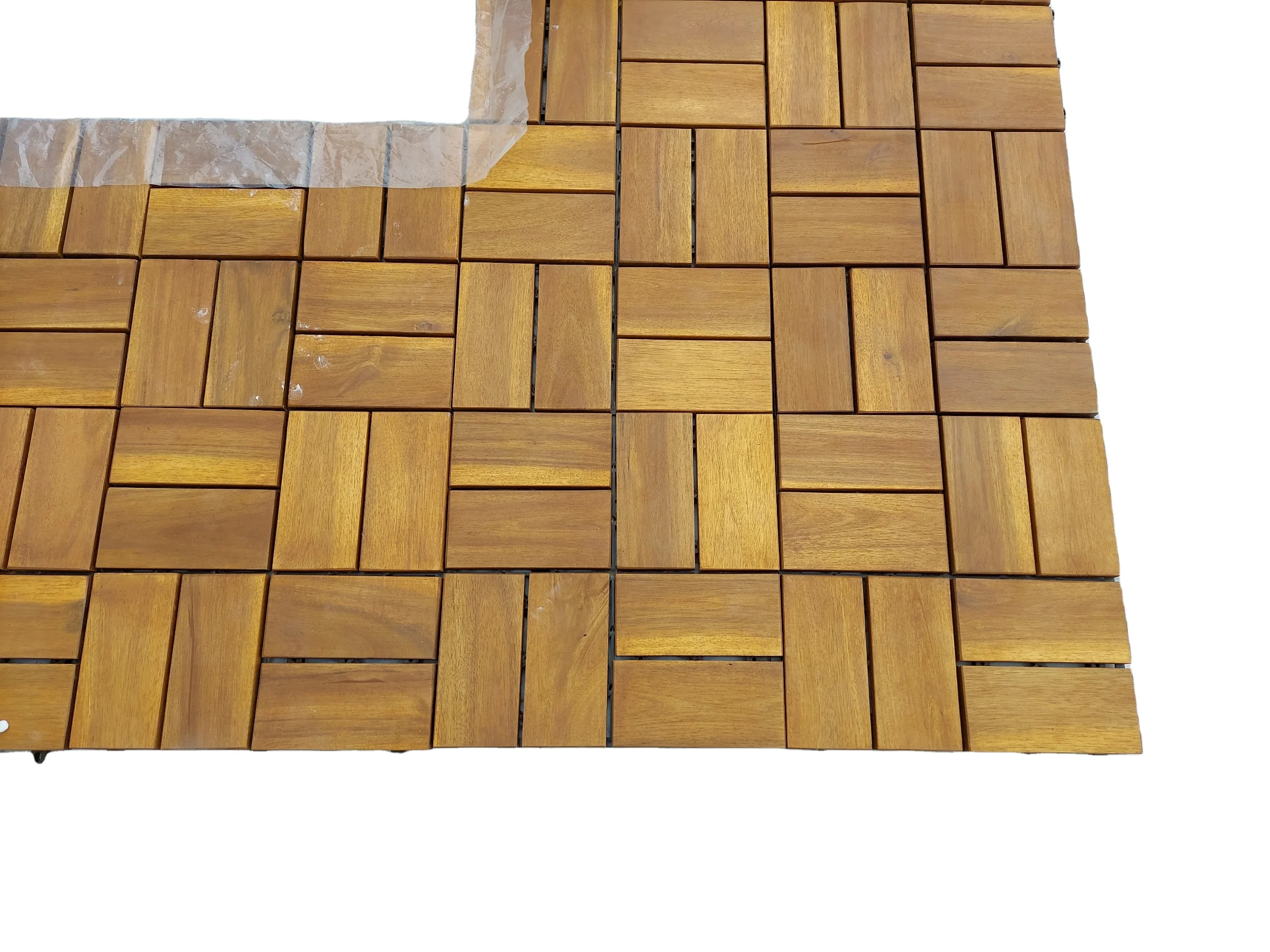 Hot Sales Acacia WPC Decking Tiles Wood Flooring High Quality for Indoor Outdoor Flooring 18 Slats