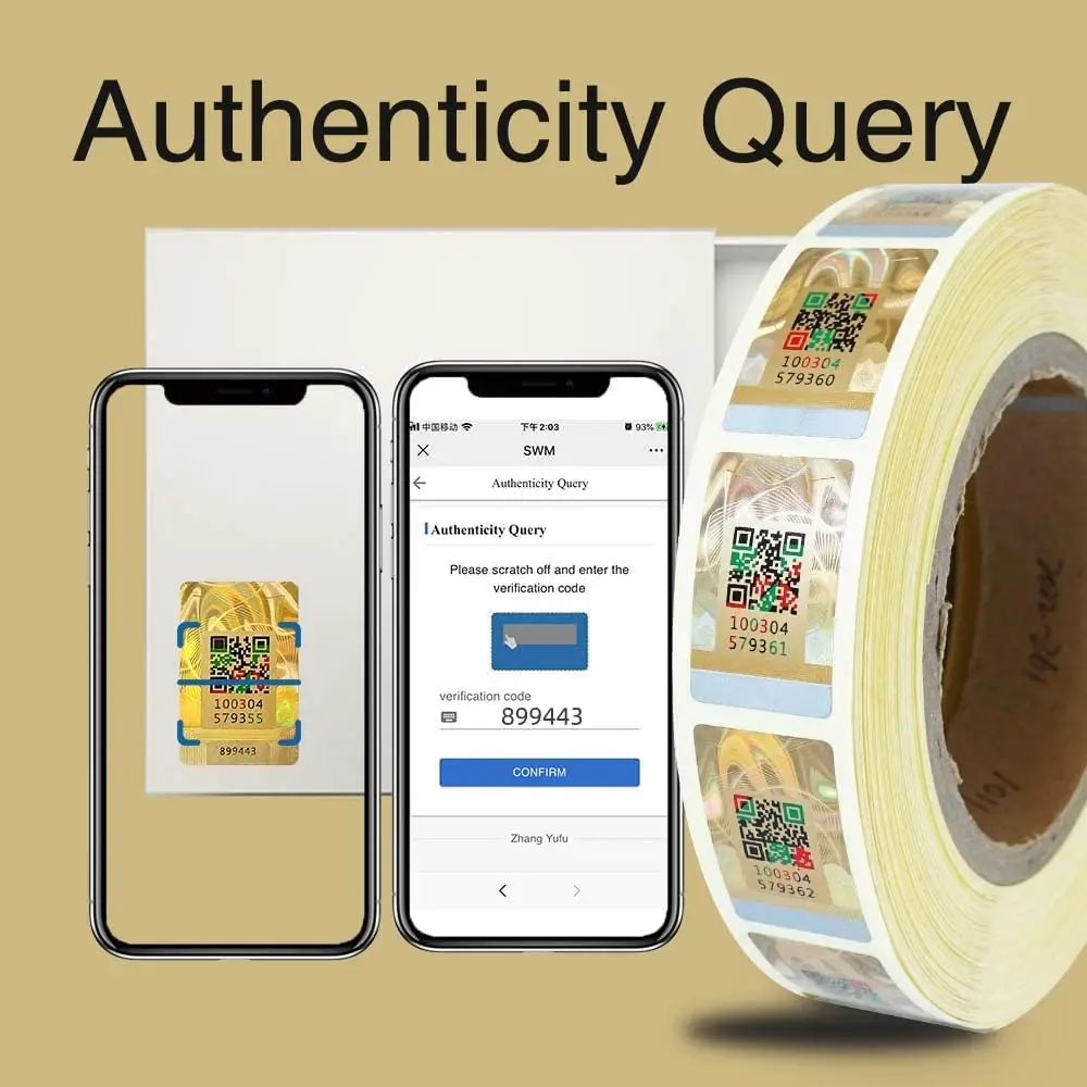 QR Code Stickers,Tamper Evident Sticker Roll Security Tags Anti-counterfeiting Labels Scratch Off Serial Number Verification