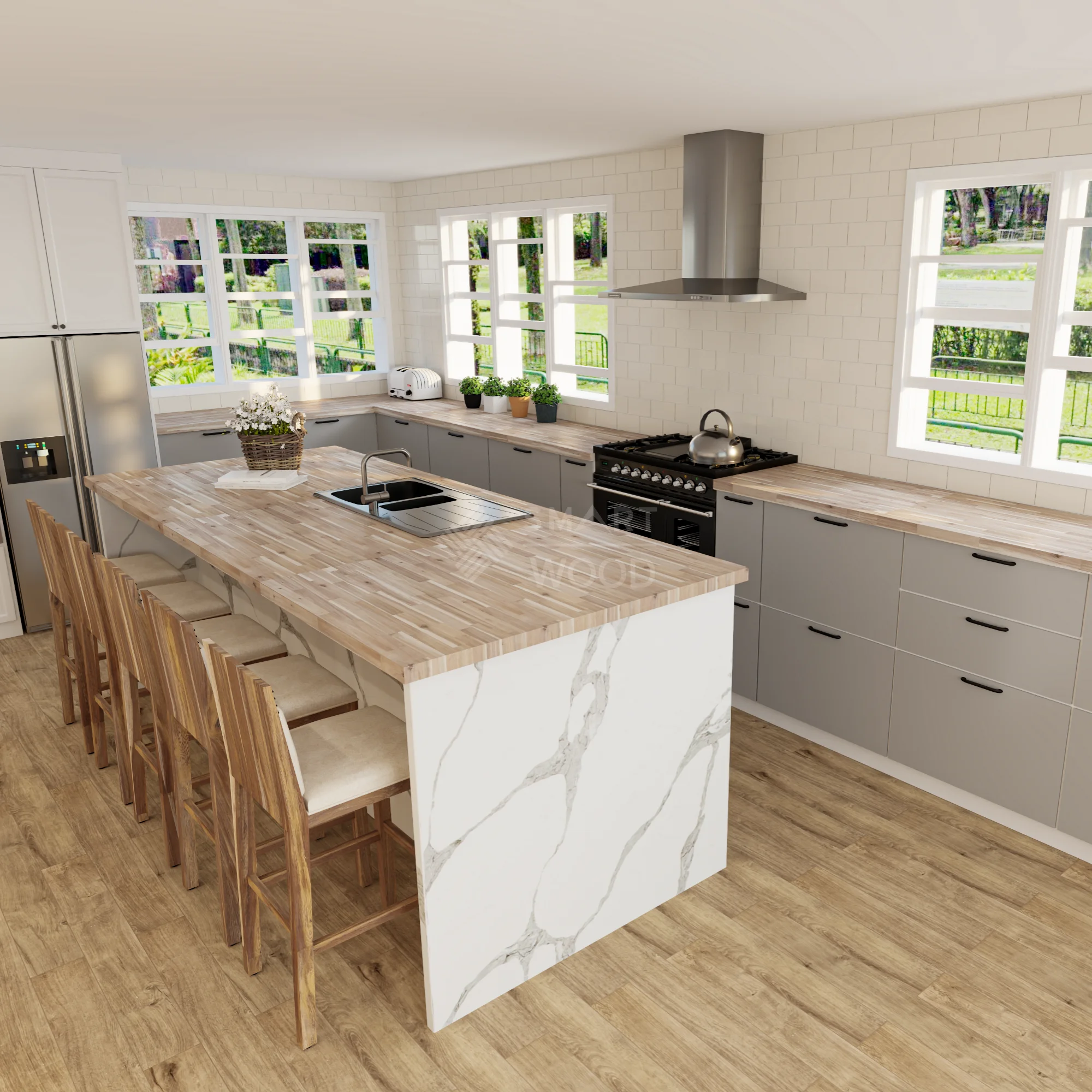 FACTORY ACACIA SOLID WOOD PANEL for BUTCHER BLOCK COUNTERTOP KITCHEN ISLAND HOME RENOVATION