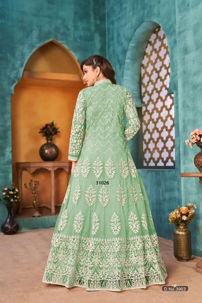 Original Retro Wedding Wear Long Gown elegant long sleeve printed chiffon wedding gowns Pakistani Salwar Kameez women dress