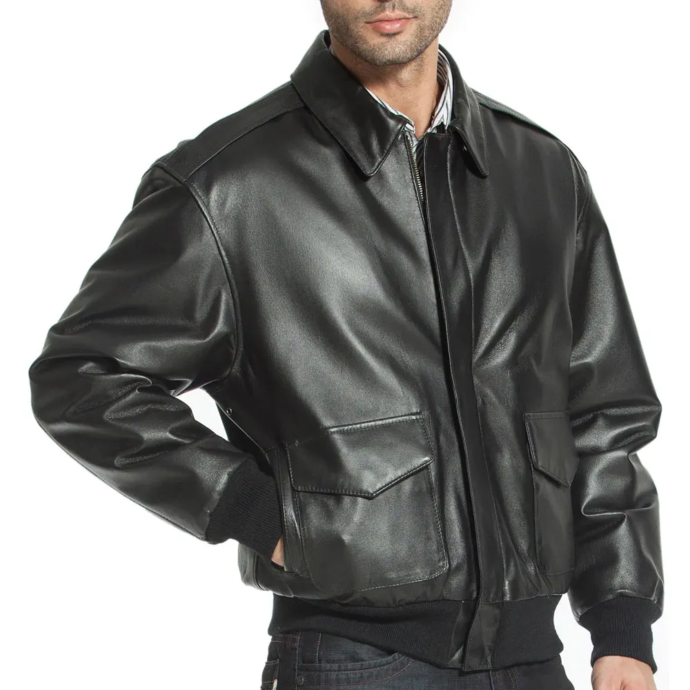 2024 New Style Autumn American Flight Jacket Male Manufacturer Directly Polishing Color Leather Jacket