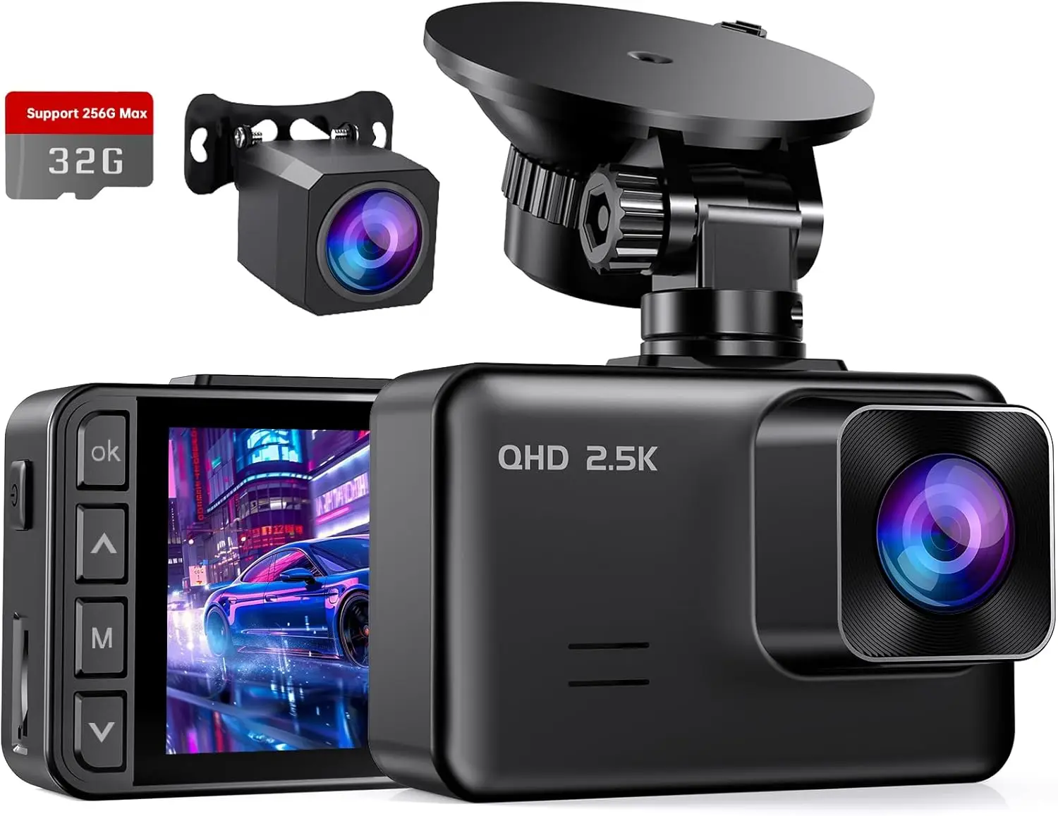 Dash Cam Front and Rear Display Mini Car Camera