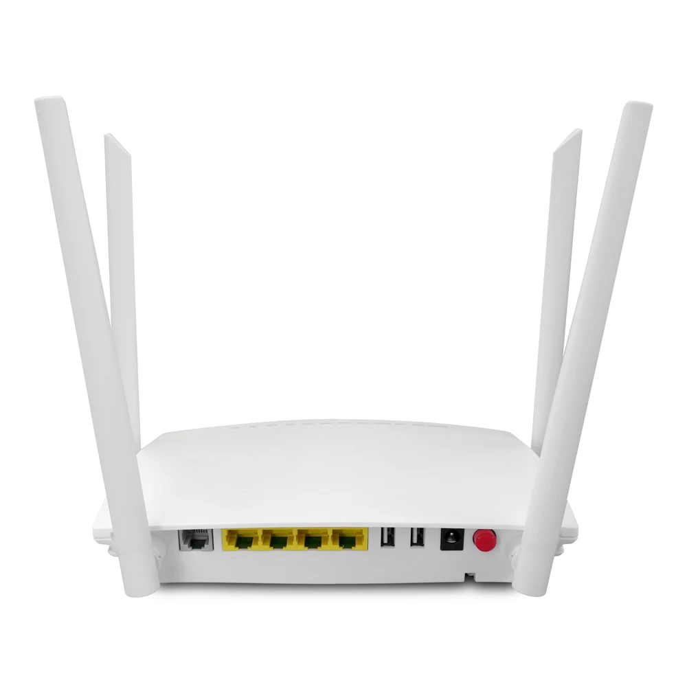 4 GE LAN Ports CATV Dual Band Wi-Fi 5 1200Mbps GPon EPon Adaptive XPon ONT Modem with 4 Antennas