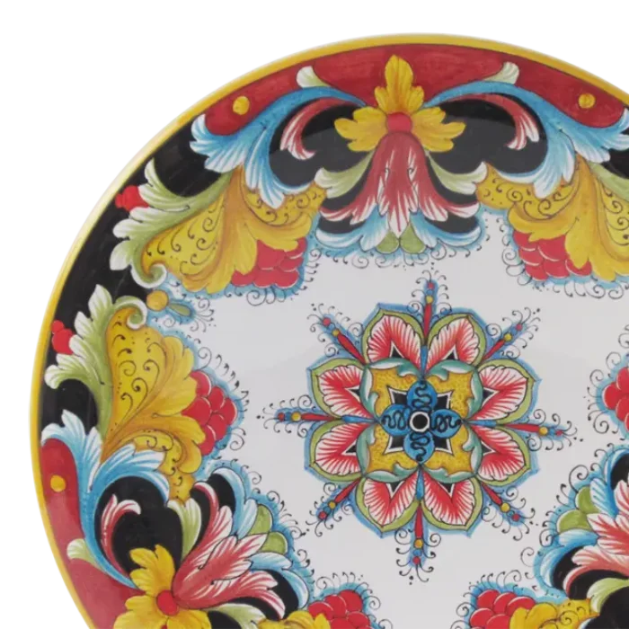 made in italy high quality handmade italian fine pottery plate for home decoration geometric design ceramic dish