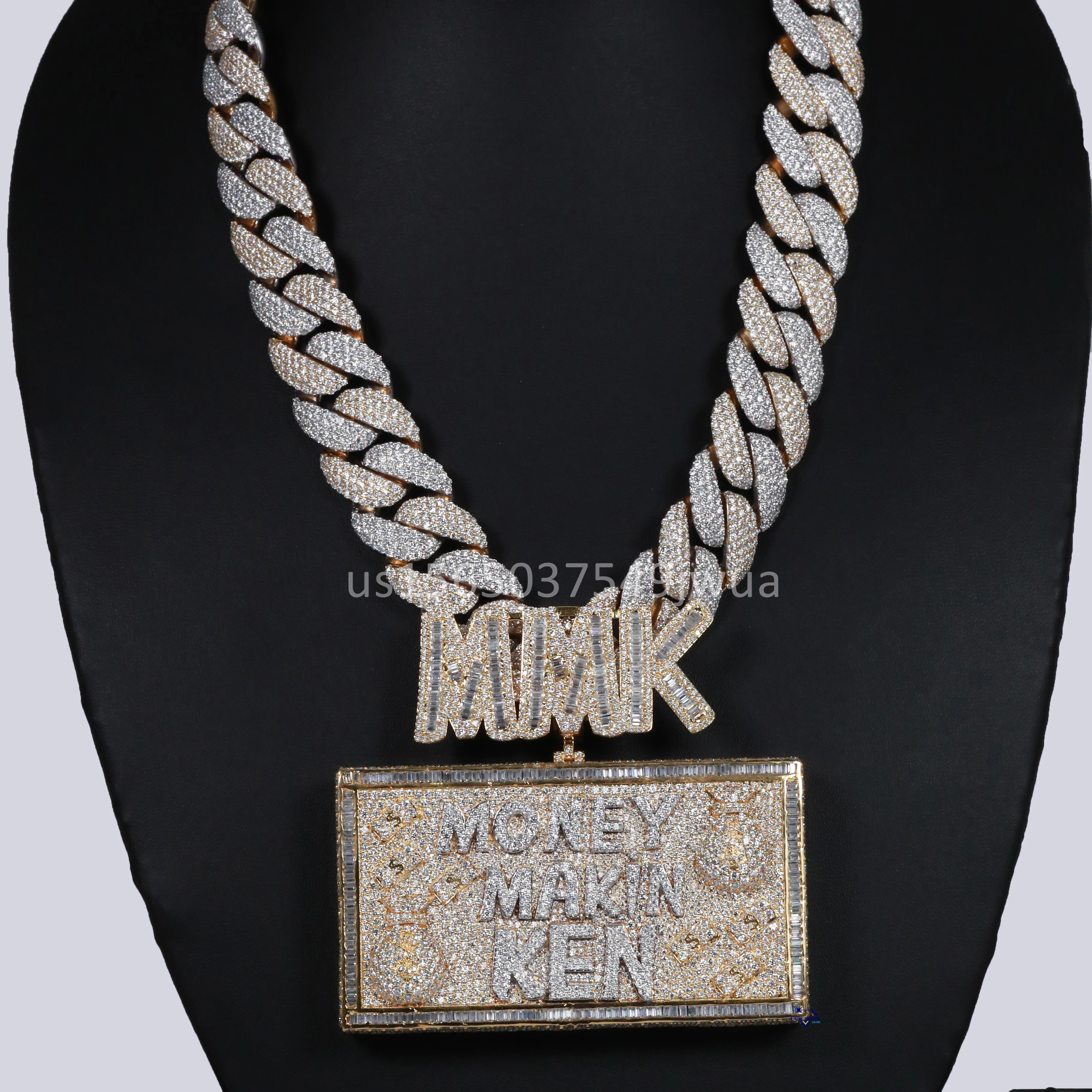 Attractive Design Mens Jewelry Crafted With 925 Sterling Silver Fully Iced Out Chain With Pendant Featuring Moissanite Diamonds