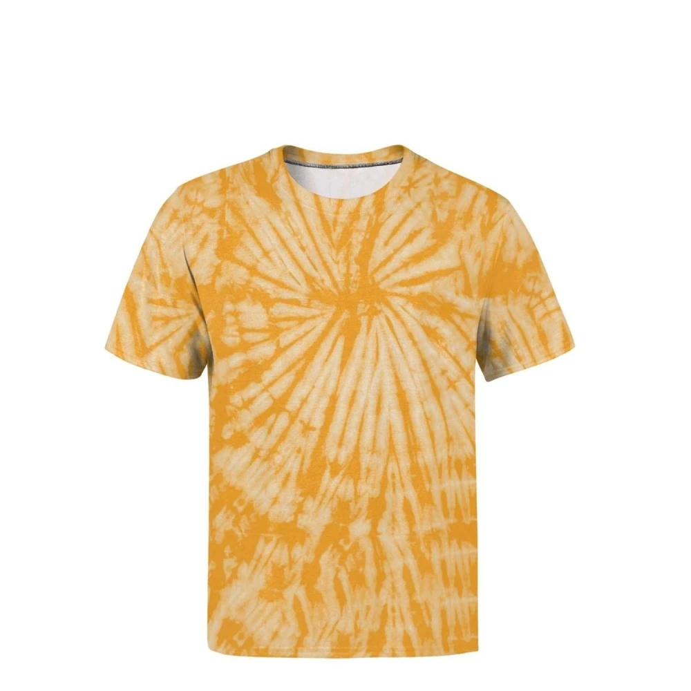 High Quality Cheap Blank Yellow Sublimation T Shirt 100% Polyester With Logo Custom Printed Tie Dye T Shirt
