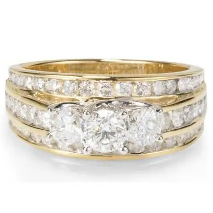 High Quality Classic Engagement 3CT Lab grown diamond Rings gold Round Brilliant Cut Lab grown HPHT CVD Diamond Ring