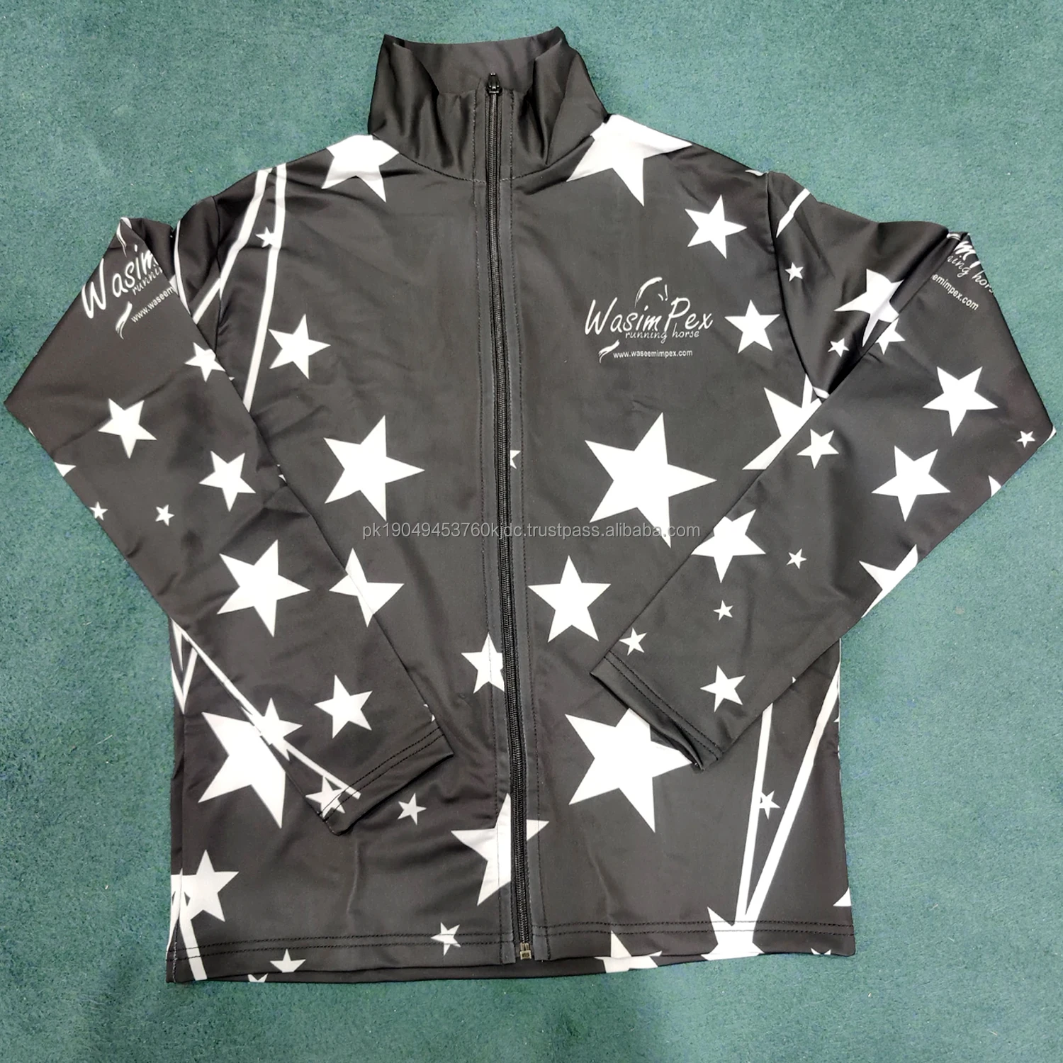Girls Dance Performing Arts Jackets Warm Fleece Gymnastic Tops Sunset Zipper Stretchable Breathable Lycra Nylon Children