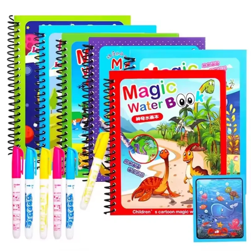 Free Sample Cartoon Animal Kids Coloring Magic Water Book Reusable Water Colouring Book Magic Water Magic Book for Kids