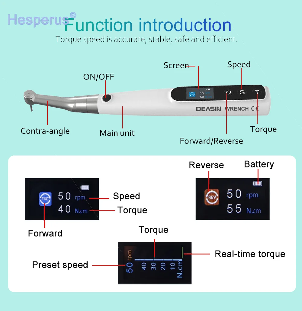 Portable Dental Implant System Electrical Implant Wrench Motor Torque Driver Dentistry Universal Implant Repair Tools
