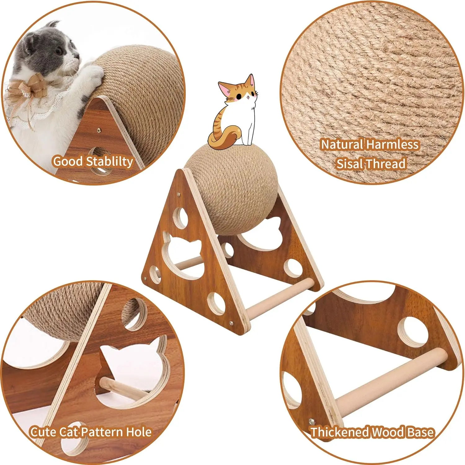 Wholesale best price wood scratcher toys for cats high quality and popular product handcrafted from Vietnam