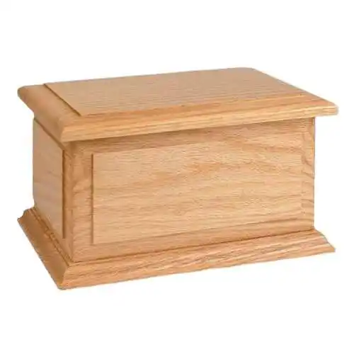 High Quality Rectangle Wooden Cremation Urn for Adult Hardwood Casket Urn for Ashes