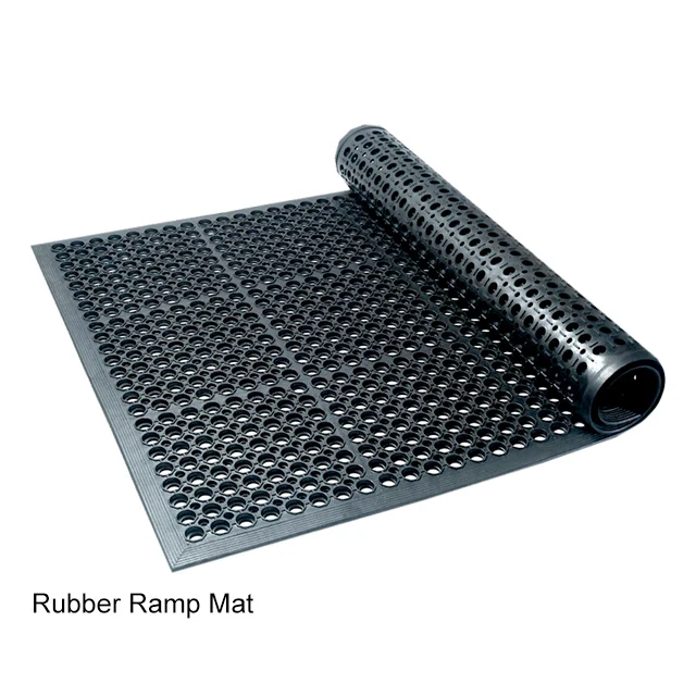 Anti-slip Durable Weather-resistant Grip Accessibility Easy-to-install Non-skid RUBBER RAMP MAT for Sale