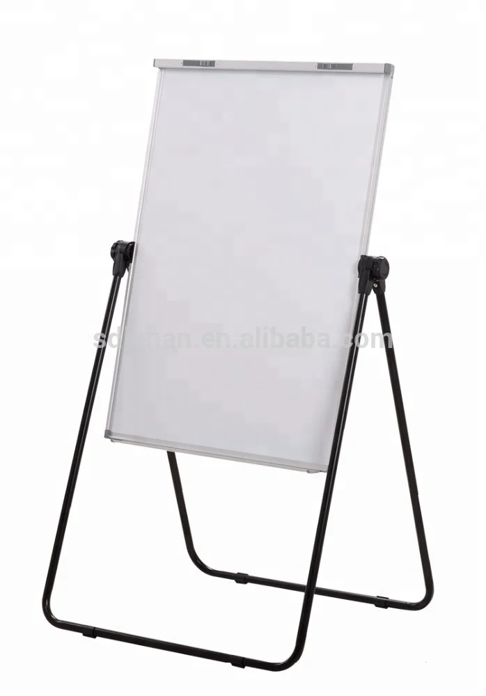 Office height adjustable double sided magnetic writing whiteboard flipchart easel foldable mobile u shape flip chart stand