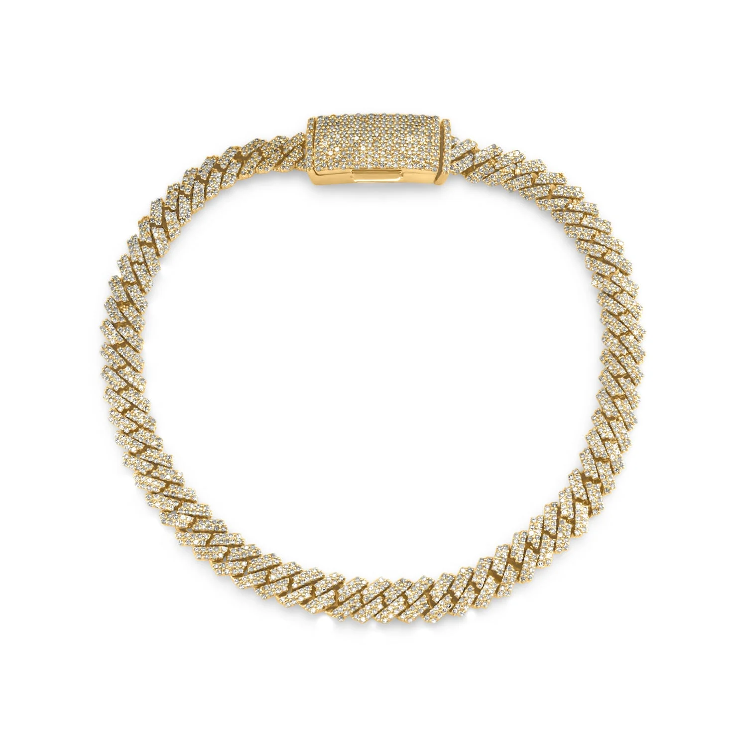 Мужской браслет-цепочка из миами Кубан, 6 мм, 10 карат, желтое золото, для коллекции украшений унисекс