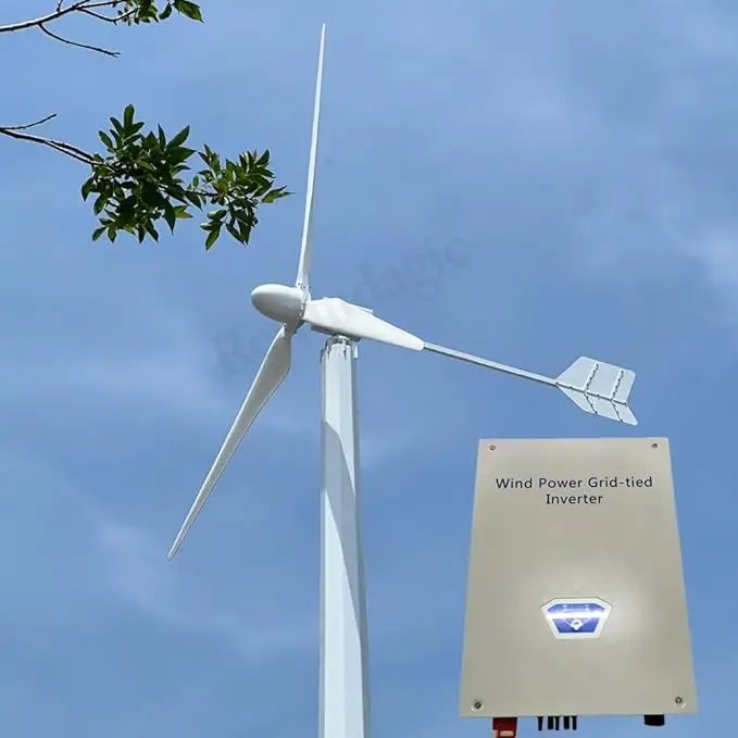 10000W 220v 380v Horizontal AXIS Wind Turbine 10KW Permanent Magnet Generator with On Grid Tie Inverter
