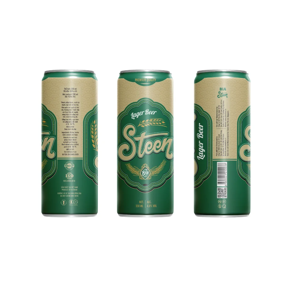 Vietnam Beer Steen Lager 330ml Sleek Can Private Label Alcoholic Drink OEM ODM