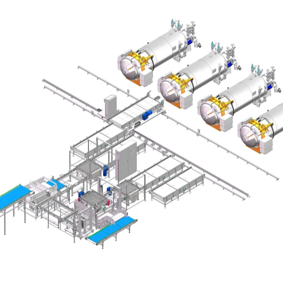 SUMPOT automatic cans loader and unloader for corn beef in cans with magnetic plate