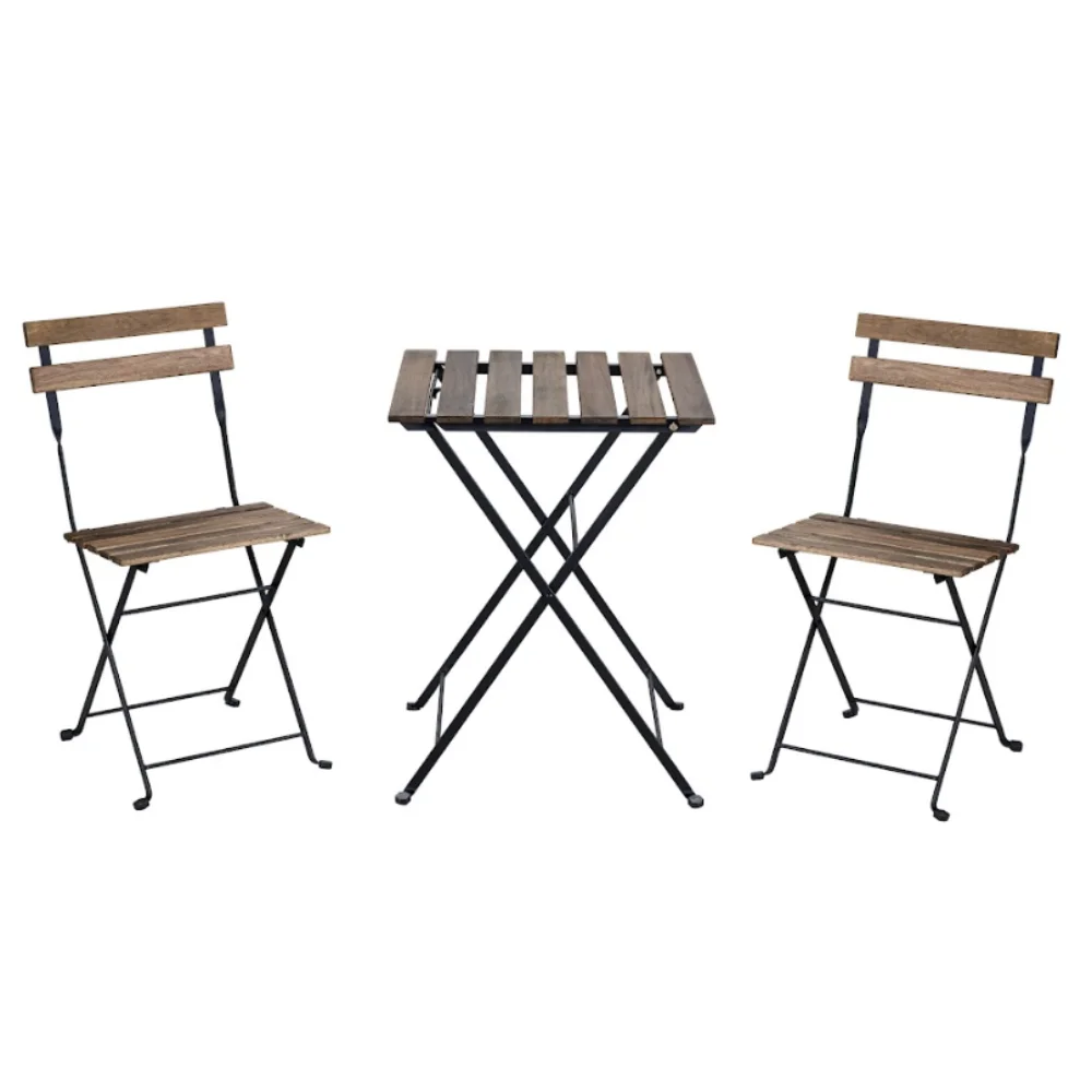Vietnam BeNK Durable Cheap Price Acacia Garden Furniture Foldable Coffee Table and Chair Set Bistro Balcony Set
